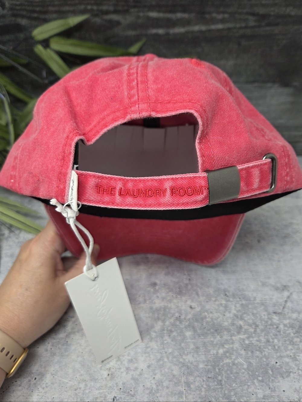The Laundry Room Official Trademark Logo Papa Cap Hat In Vintage Red — image 2 of 5